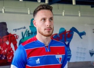 Atacante do Fortaleza não acredita em jogo fácil contra o Atlético (GO) Ángelo Henríquez (Foto: Leonardo Moreira / Fortaleza)