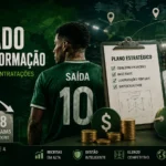 Mercado de transferências 2026 – ilustração sobre o aumento das vendas, contratações estratégicas e planejamento financeiro dos clubes da Série A.